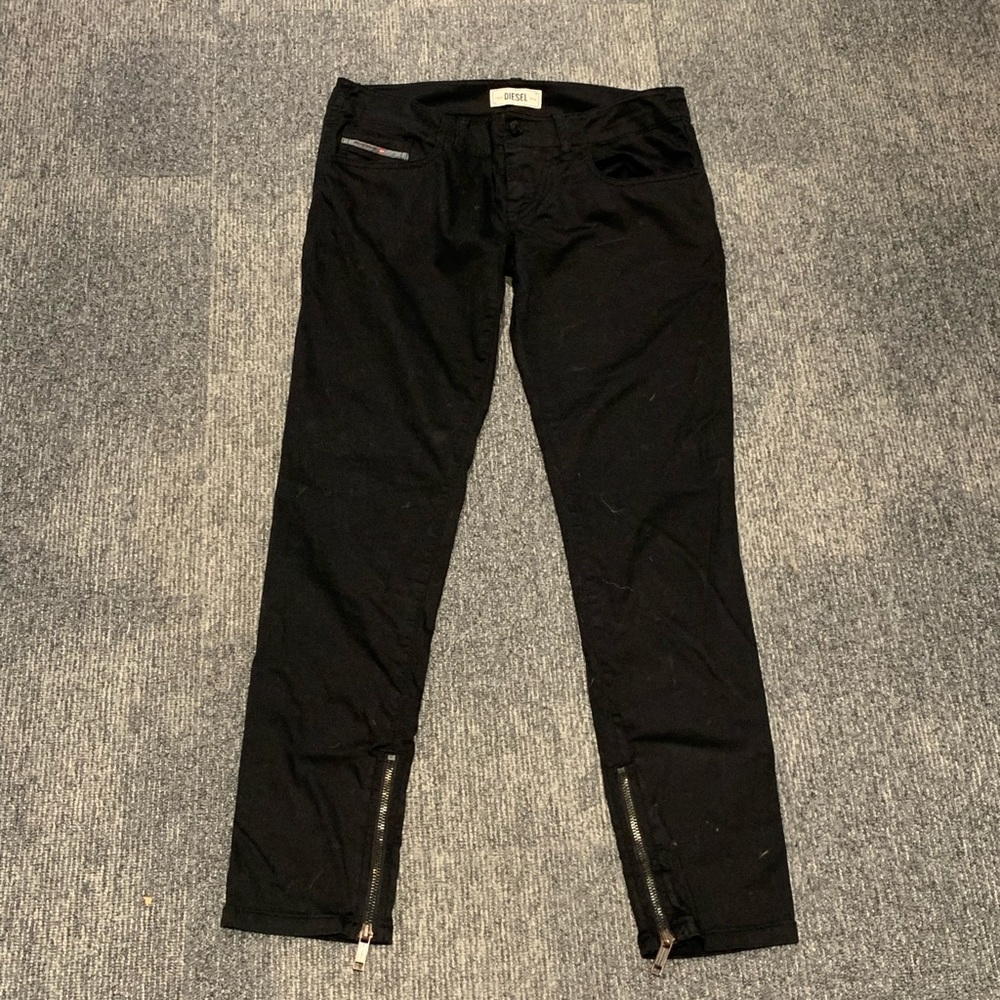 Women’s Diesel Black Zip Leg Pants